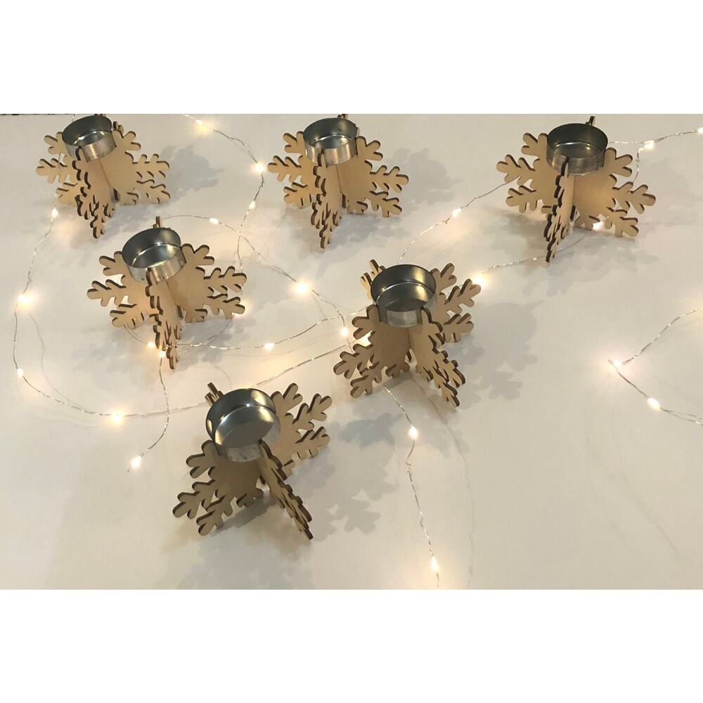 36 Christmas Holiday party Wedding favor table snowflake tealight candle holders
